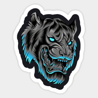 Tiger Head in neon color Sticker